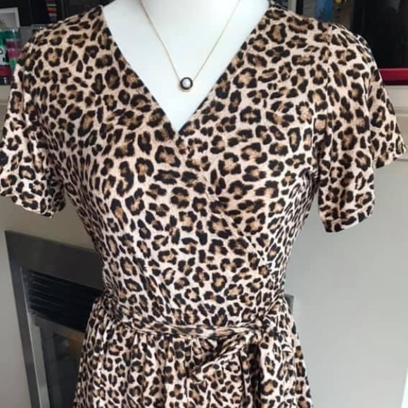 💜SOLD💜Cheetah Wrap Around Dress - Picture 1 of 3
